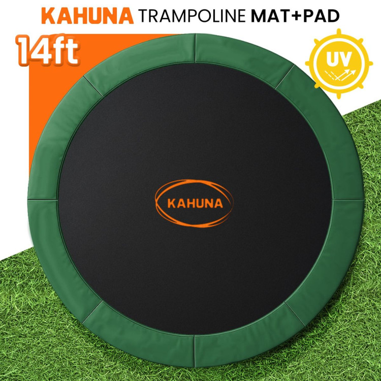 Kahuna 14ft Replacement Trampoline Safety Pad Cover and Jumping Spring Mat - Green image 8