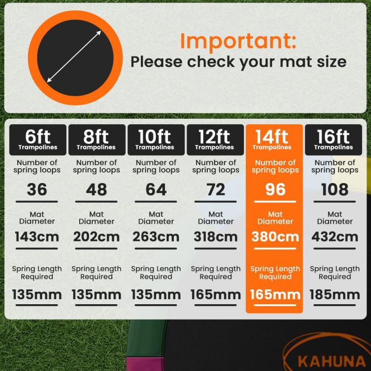 Kahuna 14ft Replacement Trampoline Safety Pad Cover and Jumping Spring Mat - Blue image 7