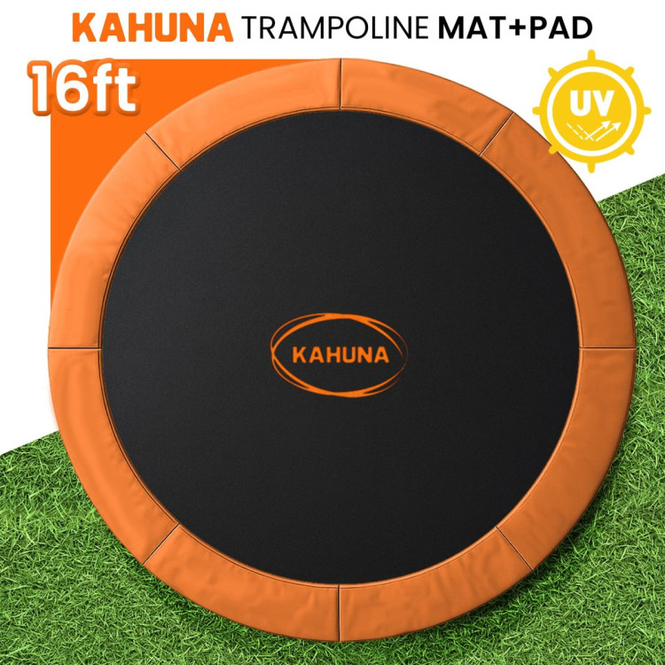 Kahuna 16ft Replacement Trampoline Safety Pad Cover and Jumping Spring Mat - Orange image 9