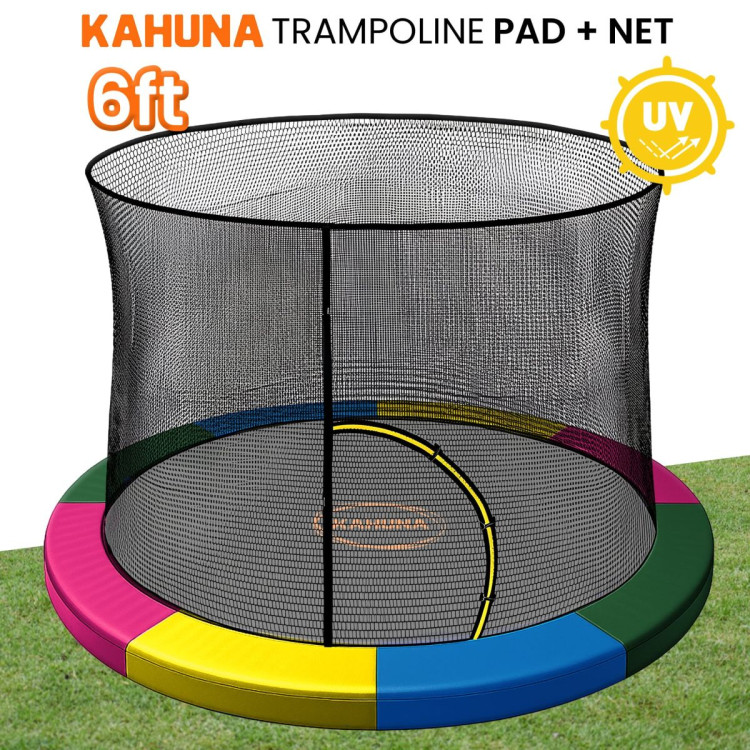 Kahuna 6ft Trampoline Pad and Net - Rainbow image 8
