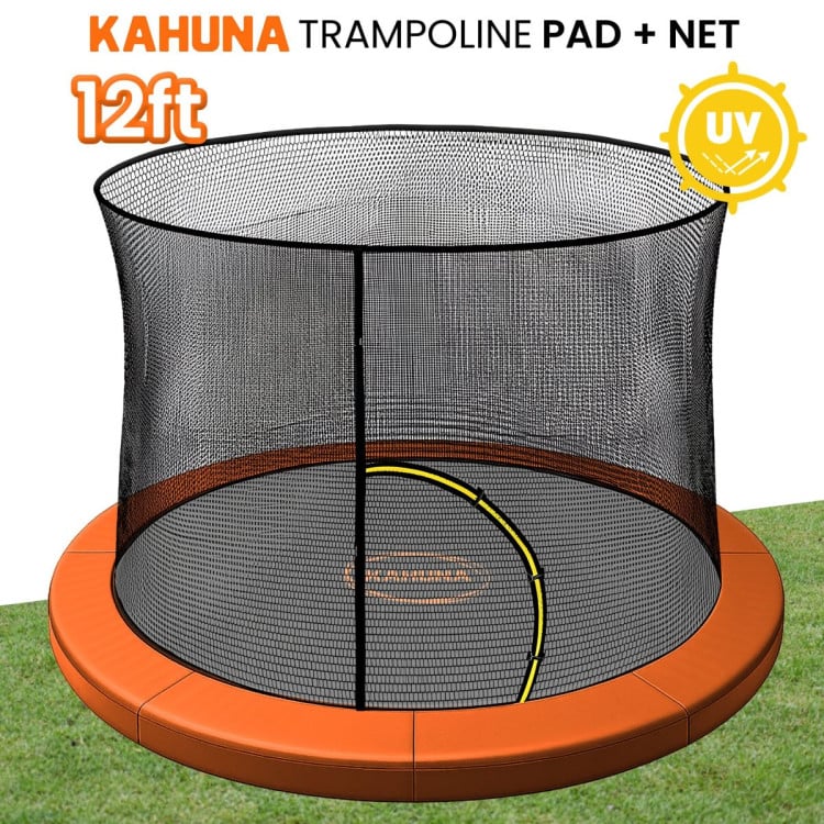 Kahuna 12ft Trampoline Pad and Net - Orange image 8