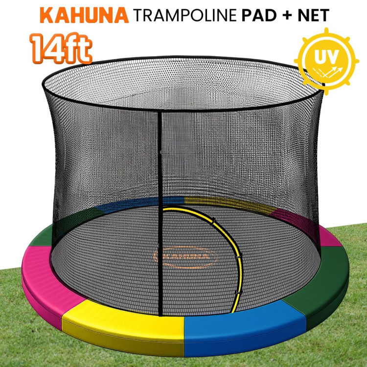 Kahuna 14ft Trampoline Pad and Net - Rainbow image 8