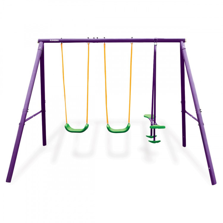Kahuna Kids 4-Seater Swing Set Purple Green image 2