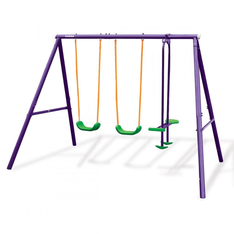 Kahuna Kids 4-Seater Swing Set Purple Green image 3