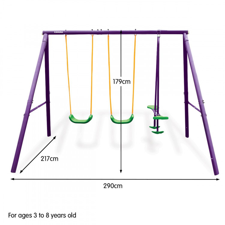 Kahuna Kids 4-Seater Swing Set Purple Green image 9
