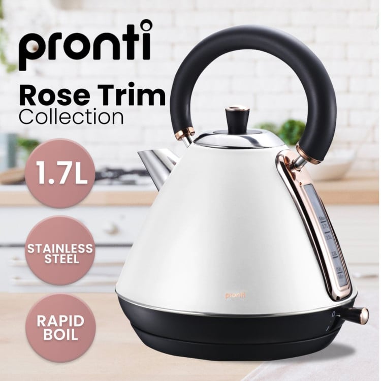 Pronti 3-in-1 White Breakfast Set Kettle, 4-Slice Toaster and Pronti HomeMaid Coffee Machine Appliance Combo image 3