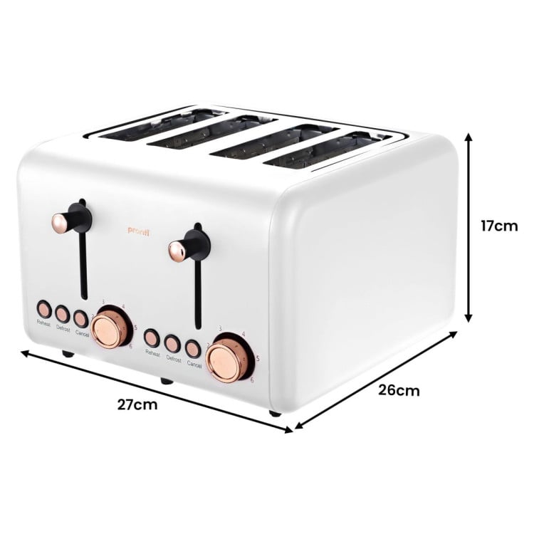 Pronti 3-in-1 White Breakfast Set Kettle, 4-Slice Toaster and Pronti HomeMaid Coffee Machine Appliance Combo image 7