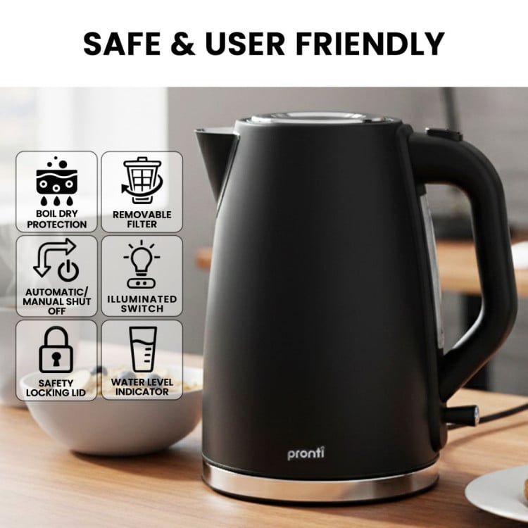 Pronti Silver Noir Collection 1.7L Electric Kettle image 9