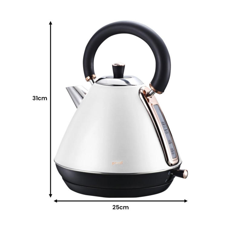 Pronti Rose Trim Collection Toaster & Kettle Bundle - White image 5