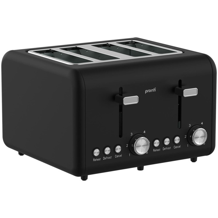 Pronti Silver Noir Collection 4 Slice Toaster and Kettle Bundle image 4