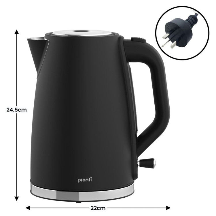 Pronti Silver Noir Collection 4 Slice Toaster and Kettle Bundle image 6