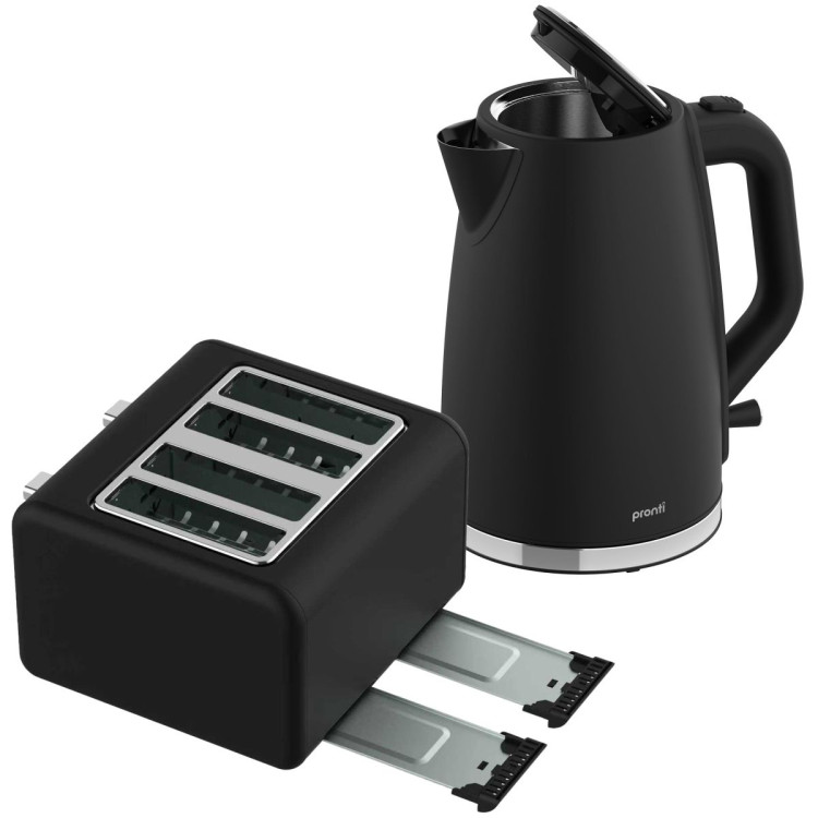 Pronti Silver Noir Collection 4 Slice Toaster and Kettle Bundle image 17