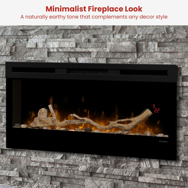 Dimplex 34-inch Linear Fireplace Driftwood and River Rock Accessory Package image 5
