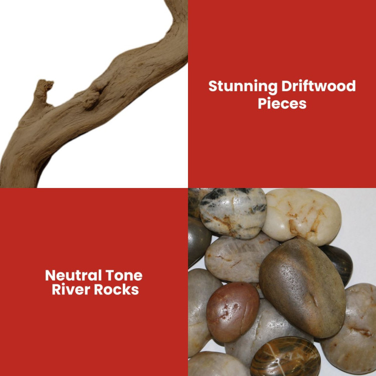 Dimplex 34-inch Linear Fireplace Driftwood and River Rock Accessory Package image 8