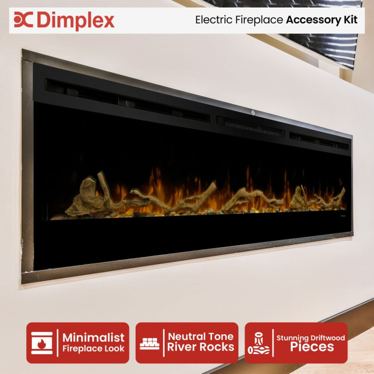 Dimplex Driftwood & River Rock Accessory Pack Kit for 74-inch Linear Fireplace image 10