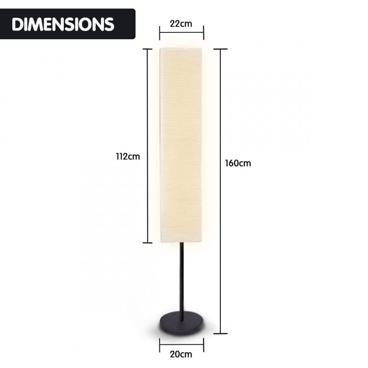 Sarantino Etagere Floor Lamp Off-White Fabric Shade Oak Wood Finish image 4