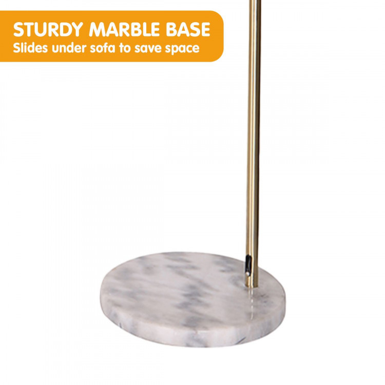 Sarantino Metal Arc Floor Lamp Antique Brass with Marble Base image 6