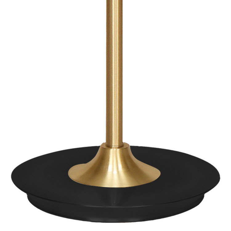 Sarantino Metal Floor Lamp in Brushed Brass Finish White Linen Shade image 5