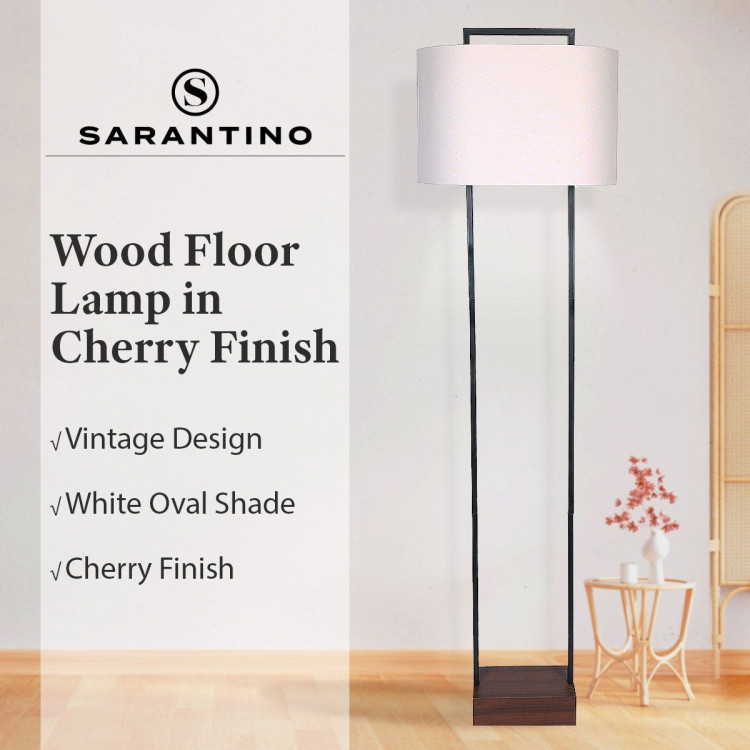 Sarantino Wood Floor Lamp in Cherry Finish image 12