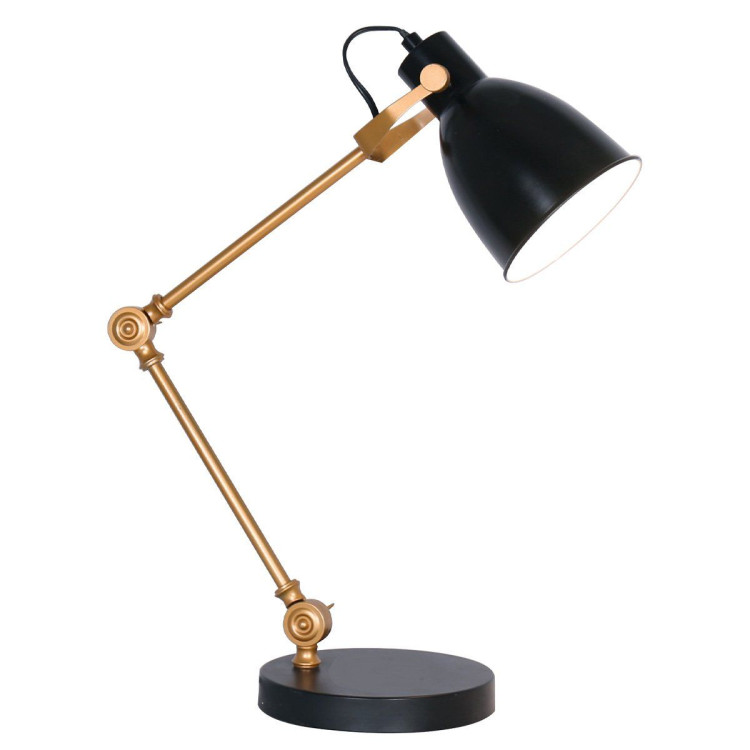 Sarantino Adjustable Metal Table Lamp in Black and Gold image 2