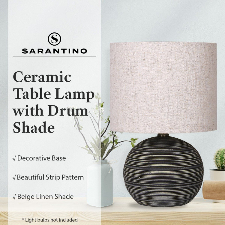 Sarantino Ceramic Table Lamp with Striped Pattern image 11
