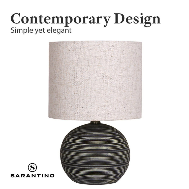 Sarantino Ceramic Table Lamp with Striped Pattern image 6