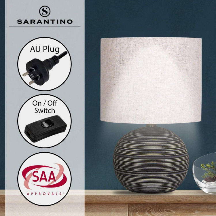 Sarantino Ceramic Table Lamp with Striped Pattern image 9