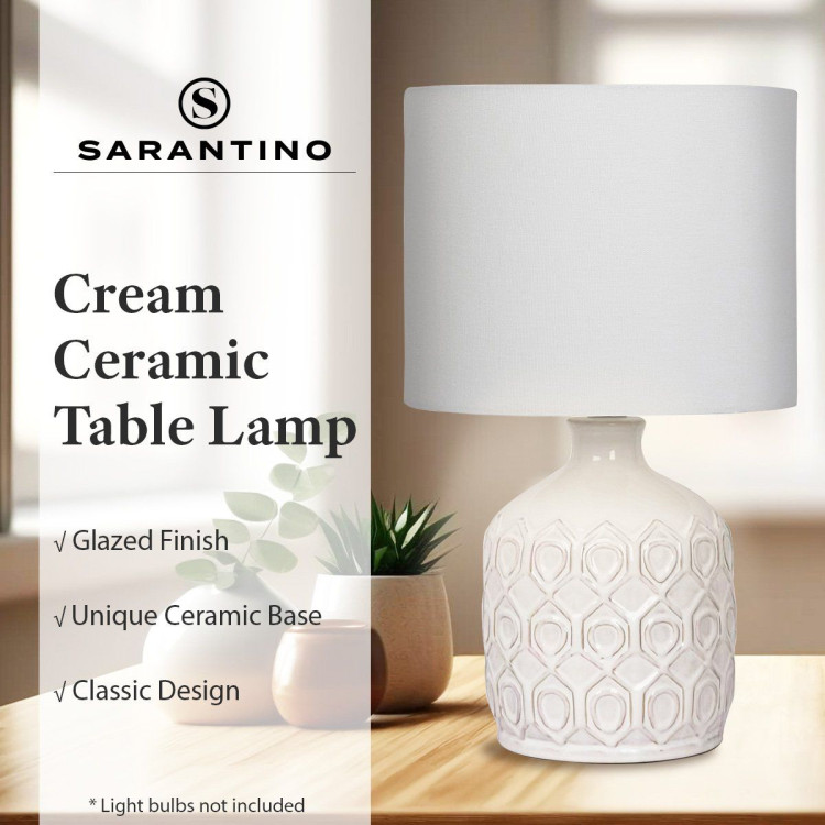 Sarantino Ceramic Table Lamp in Cream image 10