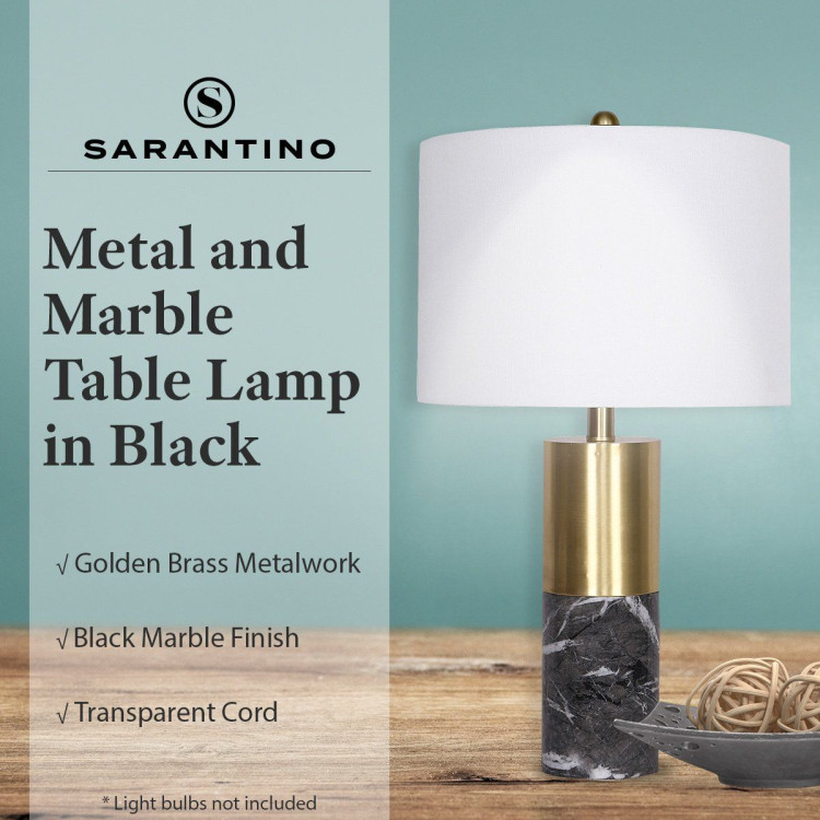 Sarantino Metal and Marble Table Lamp in Black image 11