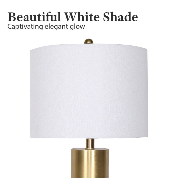 Sarantino Metal and Marble Table Lamp - White image 8