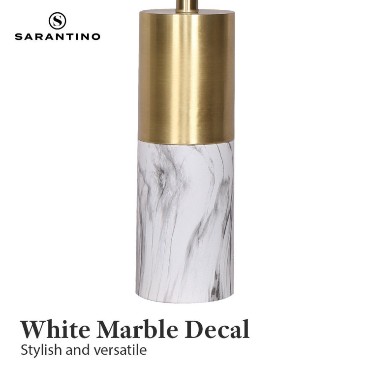 Sarantino Metal and Marble Table Lamp - White image 9