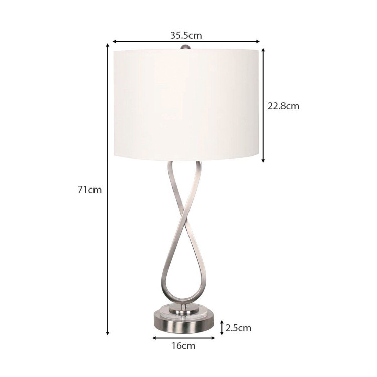 Sarantino Contemporary Table Lamp in Nickel Finish image 3