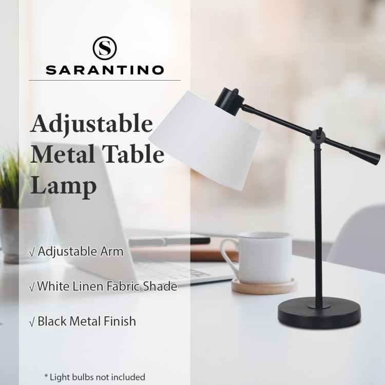 Sarantino Adjustable Metal Table Lamp - Black image 11