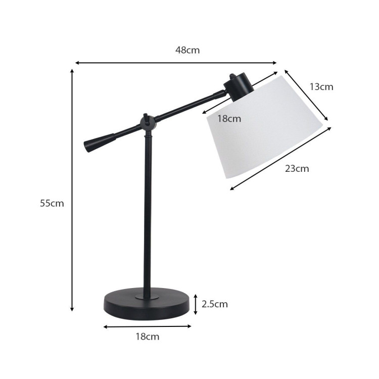 Sarantino Adjustable Metal Table Lamp - Black image 3