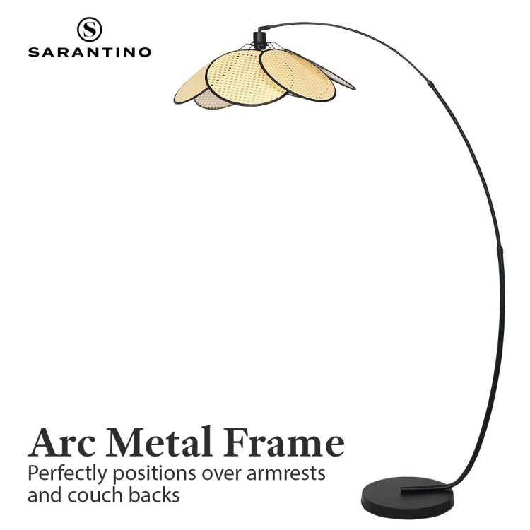 Sarantino Minimalist Synthetic Rattan Floor Lamp image 6