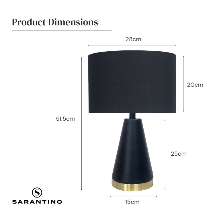 Sarantino Metal Table Lamp in Black and Gold image 6