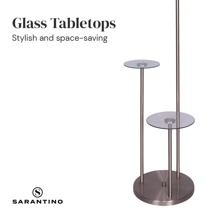 Sarantino Metal Floor Lamp with Glass Shelves image 11