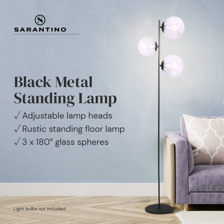 Sarantino 3-Light Black Metal Floor Lamp image 10