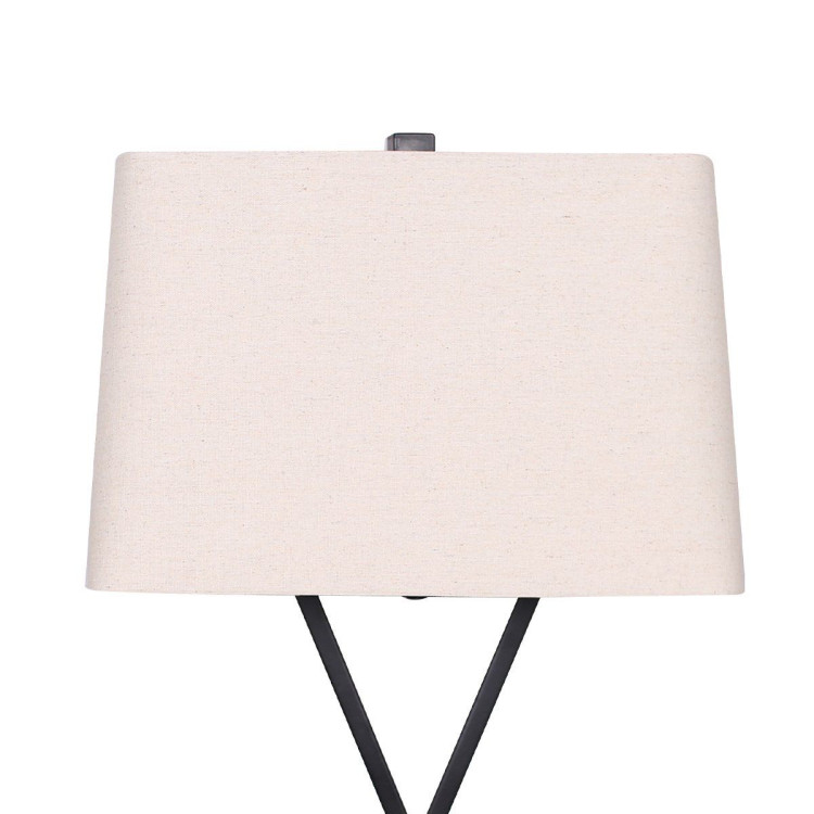 Sarantino Pair of Metal Table Lamps Rectangular Shade X Stand image 4