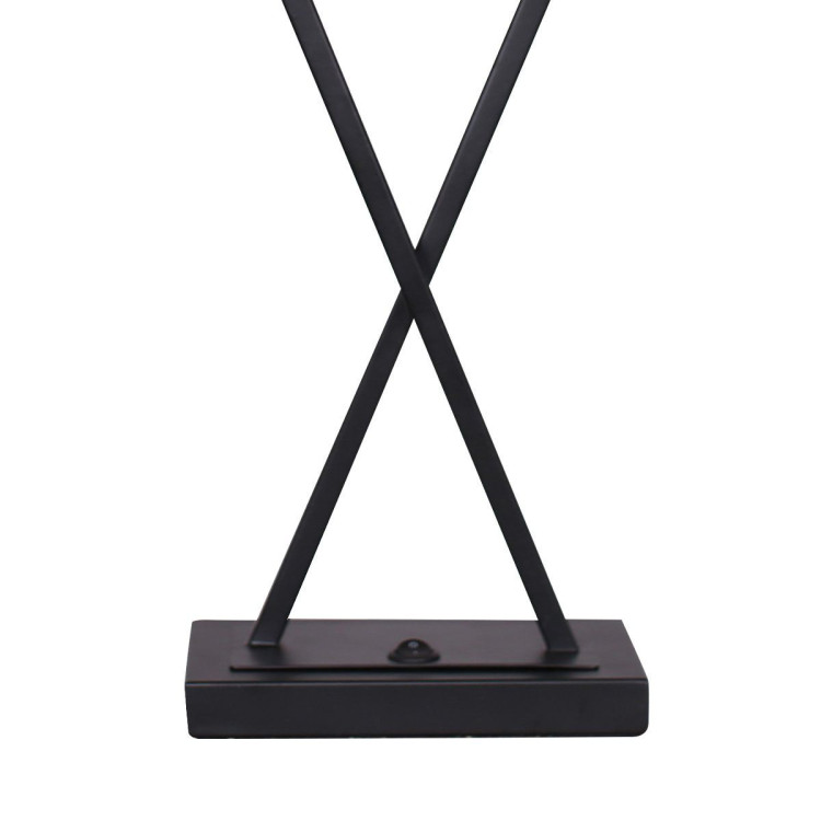 Sarantino Pair of Metal Table Lamps Rectangular Shade X Stand image 5