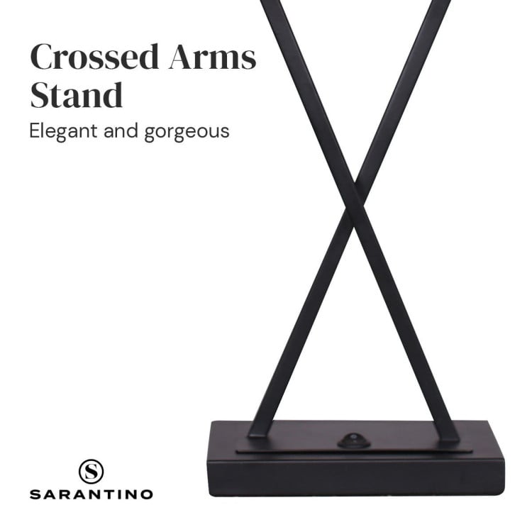 Sarantino Pair of Metal Table Lamps Rectangular Shade X Stand image 8