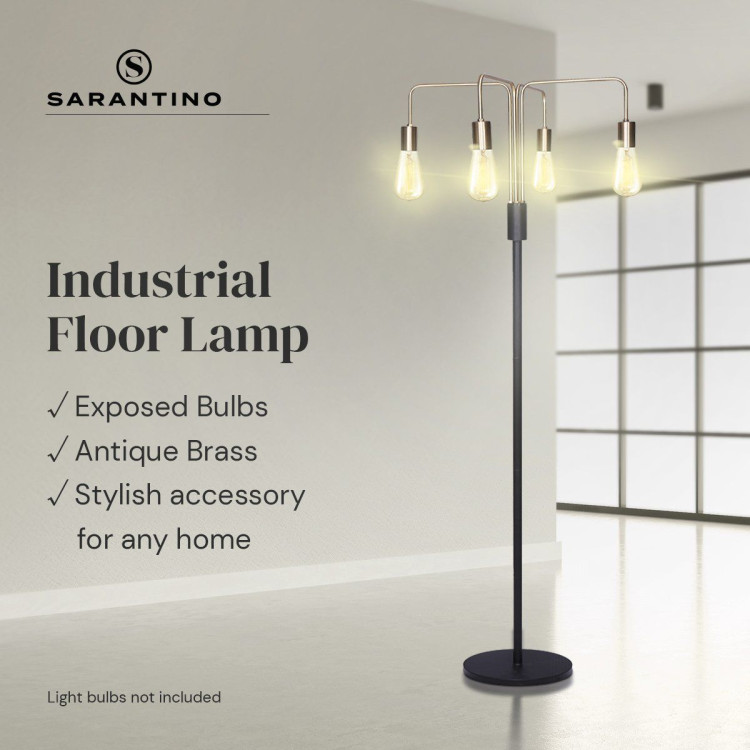 Sarantino 4-Light Industrial Floor Lamp image 12