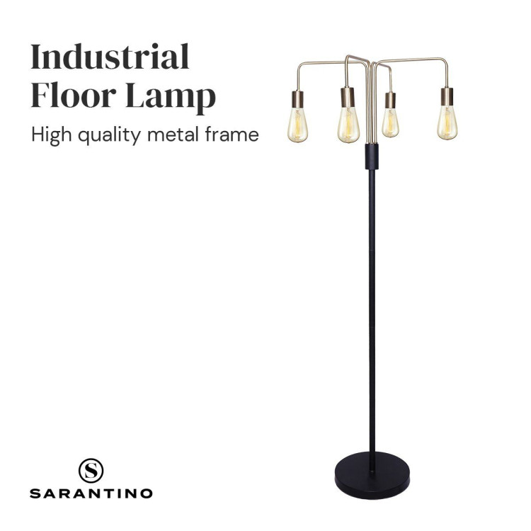 Sarantino 4-Light Industrial Floor Lamp image 8