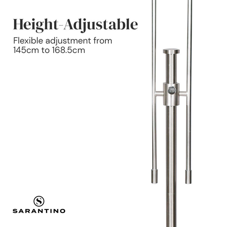 Sarantino Brushed Nickel Height-Adjustable Metal Floor Lamp image 8