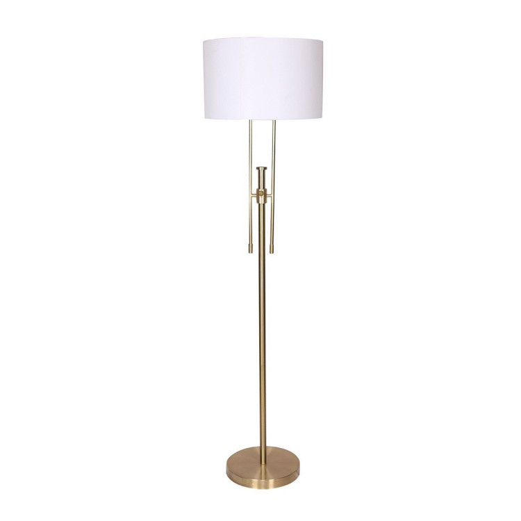 Sarantino Brushed Gold Height-Adjustable Metal Floor Lamp image 2