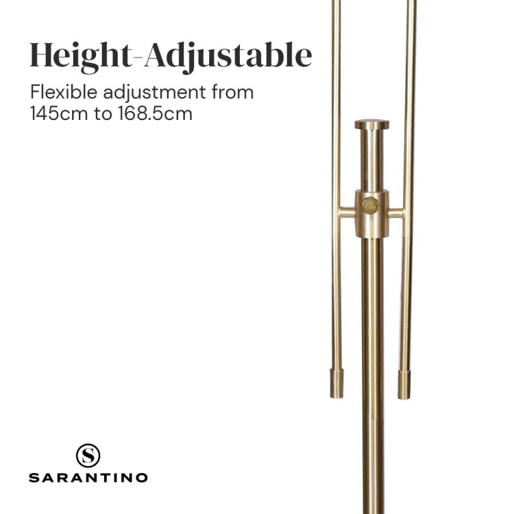 Sarantino Brushed Gold Height-Adjustable Metal Floor Lamp image 8