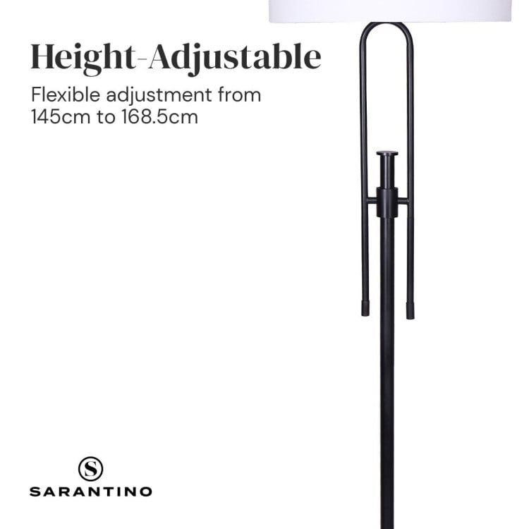 Sarantino Height-Adjustable Metal Floor Lamp Matte Black image 7