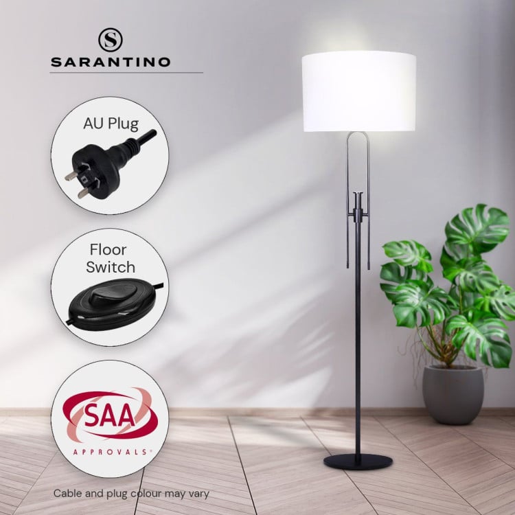 Sarantino Height-Adjustable Metal Floor Lamp Matte Black image 10
