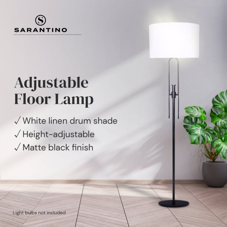 Sarantino Height-Adjustable Metal Floor Lamp Matte Black image 12