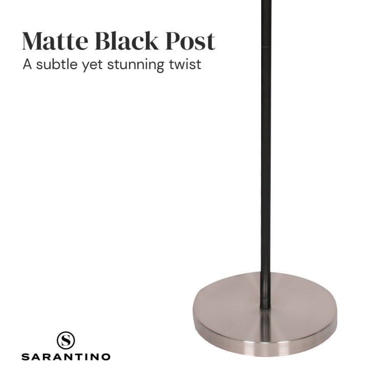 Sarantino 3-Shade Metal Floor Lamp Nickel & Matte Black Finish image 8